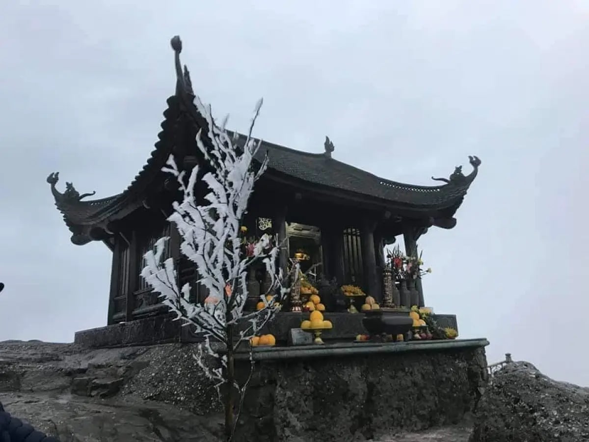 Dong Pagoda - Yen Tu, covered in ice and snow.